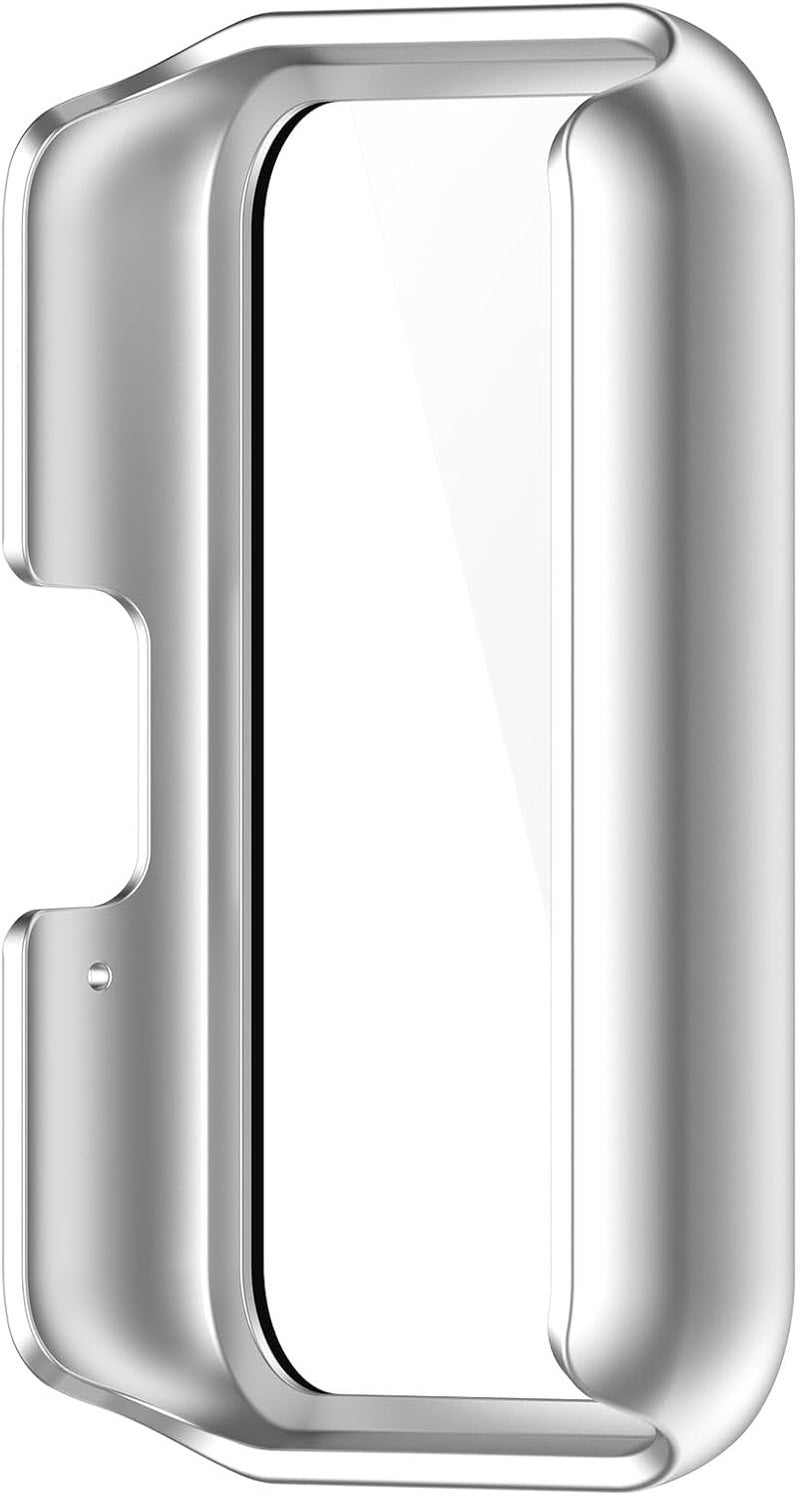 FanTEK Compatible for Samsung Galaxy Fit 3 Watch Case for Women Men, Scratch Resistant Shock Absorbing Case, Silver - Image 3